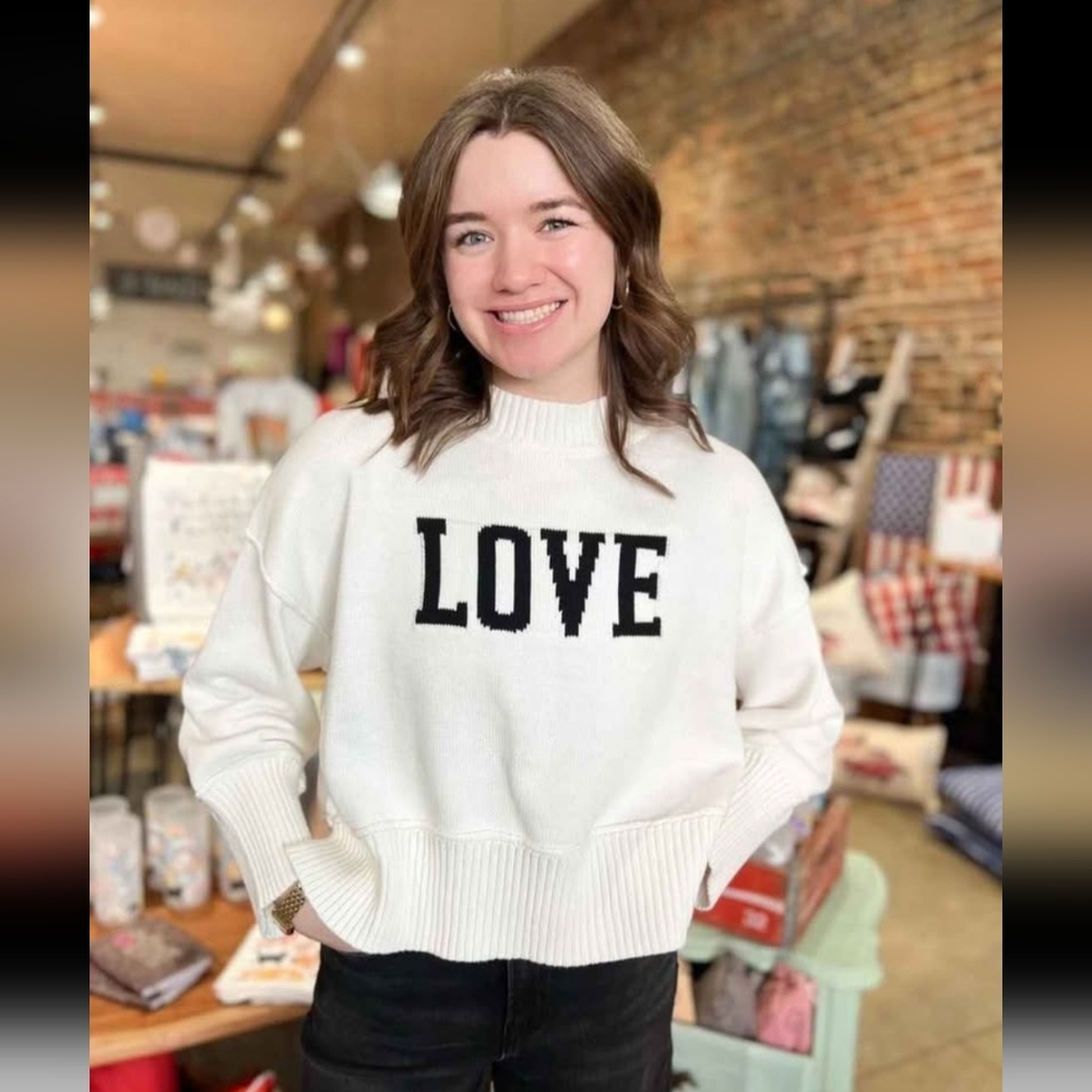 Eesome White LOVE Sweater